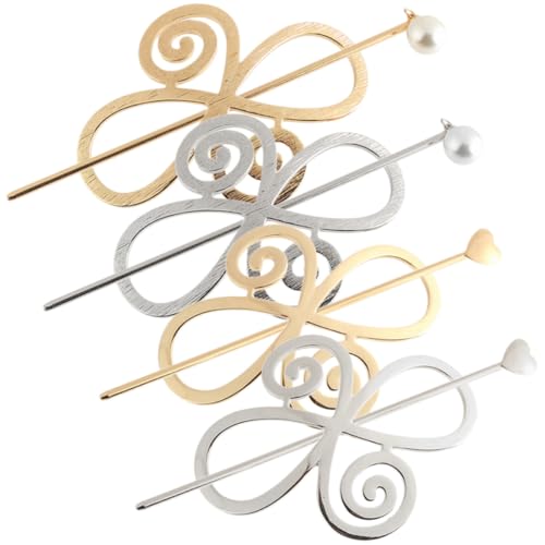 PartyKindom 4 Sätze Vintage Haarspangen Haarnadeln für Frauen Glatte Oberflächen Haarklammern Dutt halter Haarschmuck für Party Hochzeit Alltag Stilvolle Frisuren Schnell Gestalten von PartyKindom