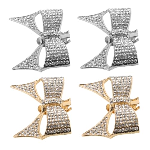 PartyKindom 4 Stück Bow Schuh Clips mit Strass Abnehmbare Schuhschnallen für Hochzeits und Brautschuhe Funkelnde Schleifen Dekoration für Damen von PartyKindom