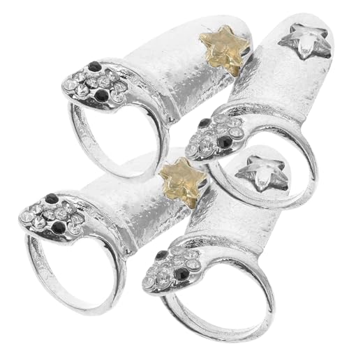 PartyKindom 4 Stück Chic Snake Nail Rings Teiliges Fingerringe Schmuckset Langlebiger Passend für Jeden Stil als für Besondere Anlässe Zufällige Farbe Zufällige Farbe von PartyKindom