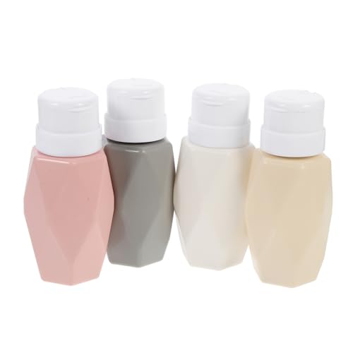 PartyKindom 4 Stück Leere Pumpflaschen für Nagellackentferner und Make up Entferner Auslaufsichere Pressflaschen mit Breiter Öffnung Praktische Aufbewahrung für Beauty Flüssigkeiten von PartyKindom