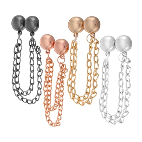 PartyKindom 4 Stück Magnetische Hosenclips mit Kette Verstellbare Saum und Taillenhalter für Damen und Herren Vielseitig Einsetzbar und Stilvoll zum Anpassen zu Langer Hosenbeine von PartyKindom