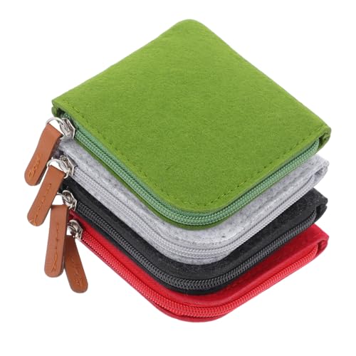 PartyKindom 4 Stück Münzbeutel Aus Filz Kleine Reißverschlusstasche Münze Geldbörse Kleine Geldbörse Geldbeutel Mini-geldbörse Schlüsselanhänger Süße Geldbörse von PartyKindom