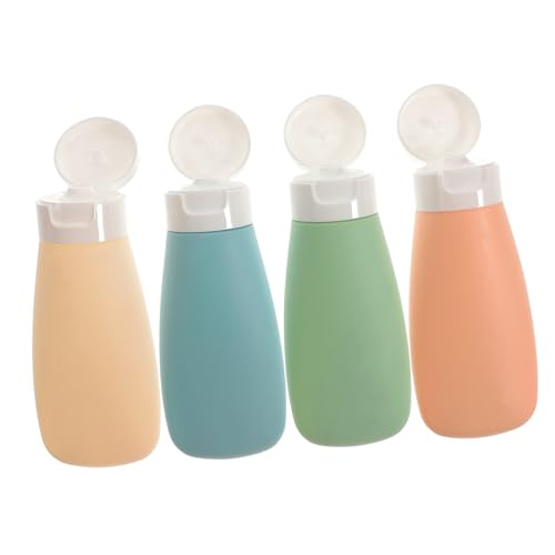 PartyKindom 4 Stück Nachfüllbare Reisebehälter Set Auslaufsichere Lotion Flaschen für Kosmetik PVC Leicht Tragbar für Handcreme Shampoo Duschgel Toilettenartikel von PartyKindom