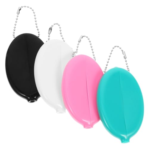 PartyKindom 4stücke Kleine Geldbörsen Mit Kette Münzbeutel Aus PVC Für Männer Frauen Zum Organisieren Von Münzen Und Kleinen Gegenständen Tragbar Und Praktisch von PartyKindom