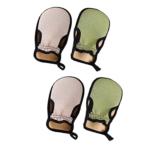 PartyKindom 4 Stück Peeling Handschuhe Badetuch Exfoliator Waschhandschuhe für Körper Massage Rückenhautpflege für Hauttypen Langlebig Hautfreundlich Tragbar Vielseitig Zufällige Farbe von PartyKindom