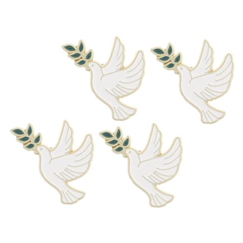 PartyKindom 4stücke Anstecknadel Mit Friedenstaube Aus Zinklegierung Vogelbrosche Für Kleidung Taschen Und Rucksäcke Modisches Accessoire Für Damen von PartyKindom