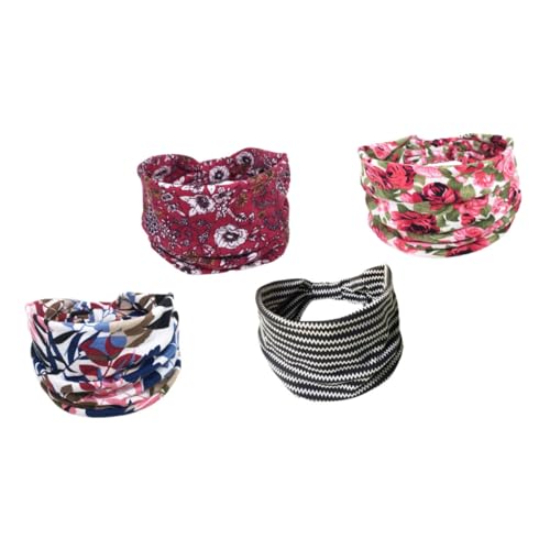 PartyKindom 4 Stück Sport Stirnband Elastische Rutschfeste Haarbänder für Yoga Laufen Basketball Fitness Stilvolles Design für Sport und von PartyKindom