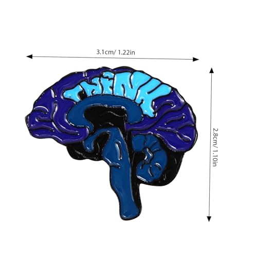PartyKindom 4 Stück Teiliges Cartoon Brustpin Menschliches Gehirn Design Brosche aus Legierung Niedliche Corsage Anstecknadeln für Kleidung Hüte Modisches Accessoire in Blau von PartyKindom