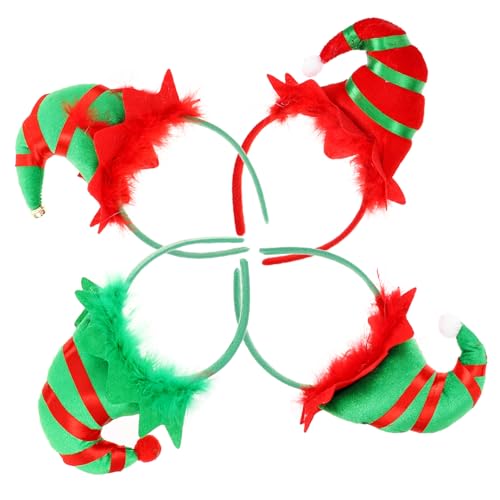 PartyKindom 4 Stück Teiliges Haarreif Weihnachtsmütze Haarband Festival Kopfschmuck aus Leicht Bequem Sicher für Weihnachtsfeier Kostüm Party DIY Headdress Zubehör von PartyKindom