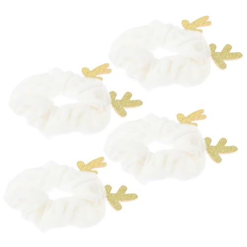 PartyKindom 4 Stück Teiliges Haarschmuck Weihnachten Antlers Haargummis Rentier Haarbänder für Mädchen Damen Geeignet für Partys Festivals Alltag Einfache Fixierung Lockerer Haare Festliches von PartyKindom