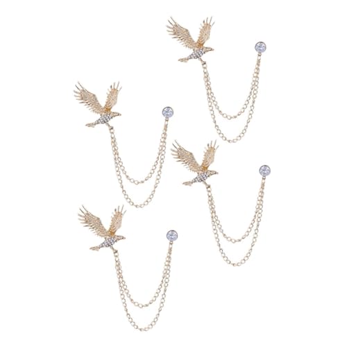 PartyKindom 4 Stück Teiliges Herren Anstecknadel mit Quasten Legierung und Strass Modische Reversbrosche für Anzug Mantel und Jacke Stilvolle Herrenmode Accessoires für Formelle und Freizeit von PartyKindom