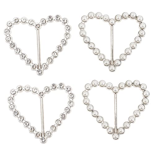 PartyKindom 4 Stück Teiliges Herzförmige Strass Schalclips Ersatzbarer Schmuck Schalring Dekorativer Tuchknopf für Damen Eleganter Schalverschluss für Kleidung und Taillendekoration von PartyKindom
