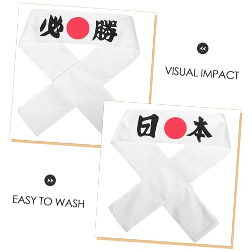 PartyKindom 4 Stück Teiliges Japanisches Samurai Stirnband Verstellbare Hachimaki für Vielseitig für Karate Sport Kochen Team Building und Japanische Kostüm Accessoires von PartyKindom