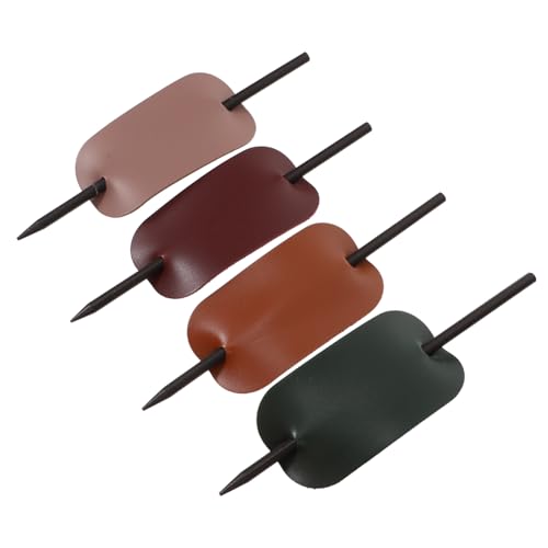 PartyKindom 4 Stück Teiliges Leder Holz Haarnadeln Glatte Kanten Haarschonend für Dutt Dickes Haar Leichte Haarnadeln Langlebig Modisches Haarschmuck Accessoire für Frauen von PartyKindom