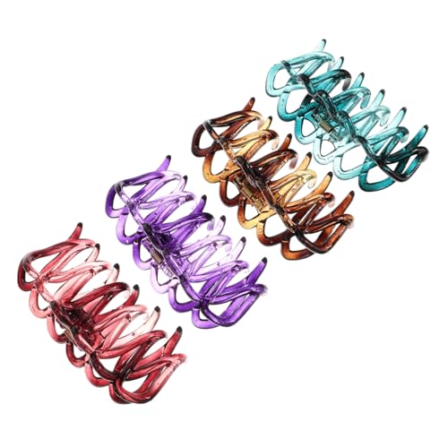 PartyKindom 4 Stück Teiliges Leichte Acryl Haarklammern mit Hohlraum Design Bunte Haarklammern für Frauen Praktische Haarspangen für Dicken Haarhalt Vielseitig für Alltag und Feierlichkeiten von PartyKindom