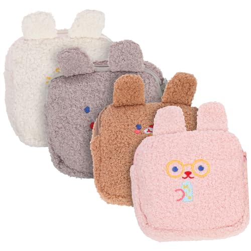 PartyKindom 4 Stück Teiliges Periodentaschen für Damen Große Kapazität Vielseitige Aufbewahrungstasche für Damenbinden Münzen Lippenstift mit Praktischem Reißverschluss Modisch und von PartyKindom