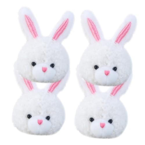 PartyKindom 4 Stück Teiliges Plüsch Kaninchen DIY Broschen Weiche Kuschelhasen als Haarspangen und Schmuckanhänger Langlebige Accessoires für Kleidung Taschen und Haarschmuck von PartyKindom