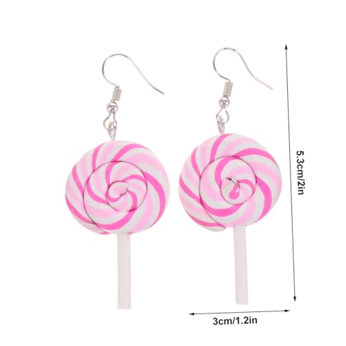 PartyKindom 4 Stück Teiliges Polymer Clay Ohrringe Lollipop Design Bunte Ohrstecker Modisch Leicht Allergiefrei für Damen Mädchen Alltag Party von PartyKindom