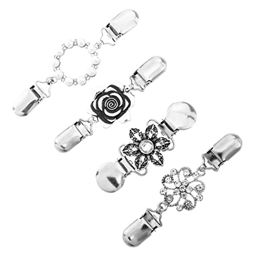 PartyKindom 4 Stück Teiliges Set Retro Shawl Clips für Cardigans Pullover und Kleider Vielseitiger Kleidungsaccessoire mit Floralen Mustern für Verschiedene Styles PartyKindom 4 Stück Teiliges Set Retro Shawl Clips für Cardigans Pullover und Kleider Vielseitiger Kleidungsaccessoire mit Floralen Mustern für Verschiedene Styles von PartyKindom