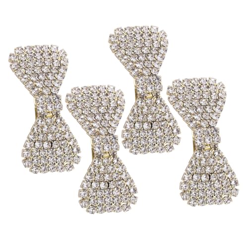 PartyKindom 4 Stück Teiliges Strass Haarschleifen Glitzernde Haarspangen für Hochzeit Braut Damen Langlebige Legierung Haarklammern Festlicher Haarschmuck für Party Geburtstag Weihnachten von PartyKindom