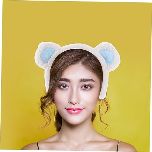 PartyKindom 4 Stück Teiliges Weiche Bärenohr Haarbänder für Damen und Mädchen Niedliche Plüsch Stirnbänder für Party Cosplay Festival Leichtes Bequemes Haarschmuck Accessoire von PartyKindom