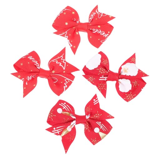 PartyKindom 4 Stück Teiliges Weihnachts Haarclip mit Cartoon Schleifen Niedliche Haarklammern für Mädchen Langlebige Haarnadeln Festliche Haarspangen für Teenager von PartyKindom
