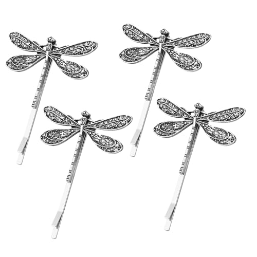 PartyKindom 4 Stück Vintage Haarklammern Teiliges Metall Libellen Haarspangen Landhausstil Haarschmuck für Damen und Mädchen Vielseitig Verwendbar Festlich und Alltagstauglich von PartyKindom