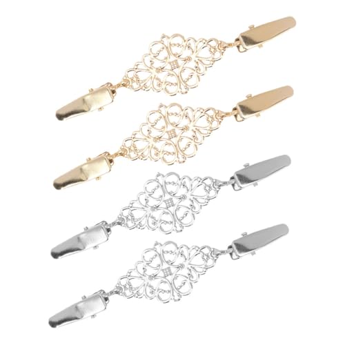 PartyKindom 4 Stück Vintage Sweater Clips Retro Cardigan Clips und Schal Klammern Broschen für Damen Vielseitig Tragbar Leicht und Kompakt für Stilvolle Kleidungsakzente von PartyKindom
