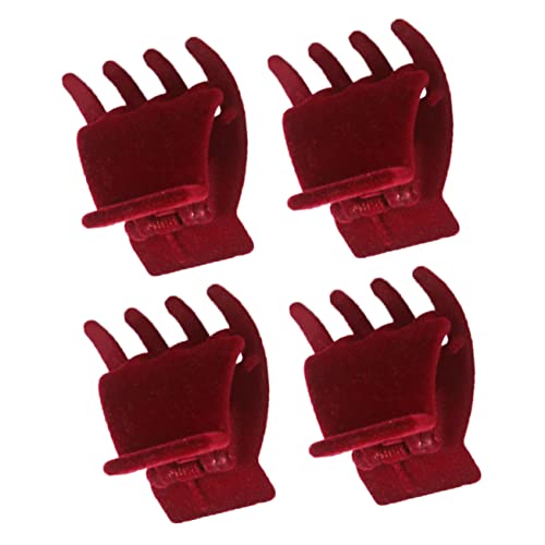 PartyKindom 4stücke Kleine Haarklammern Frisurenklammern Zum Fixieren Des Haares Damen-kopfschmuck Aus Velour Einfache Klaue Klemme Für Everyday Use von PartyKindom