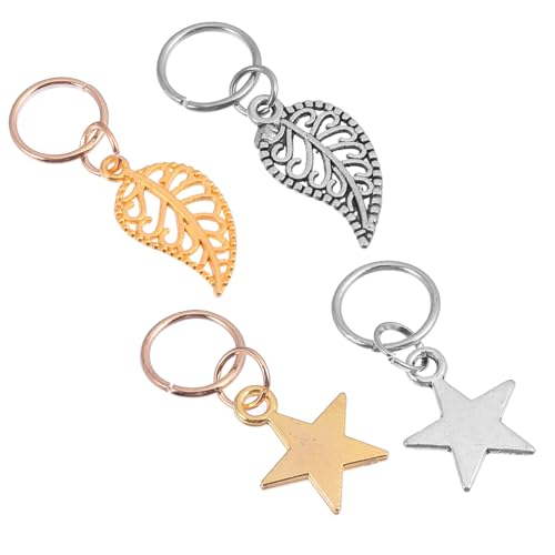 PartyKindom 40 Stück Teiliges Hair Pendants Haarschmuck für Zöpfe und Dreadlocks DIY Haarring Schmuckanhänger in Gold Silber Dekorative Haarschmuck Ringe für Party und Alltag von PartyKindom