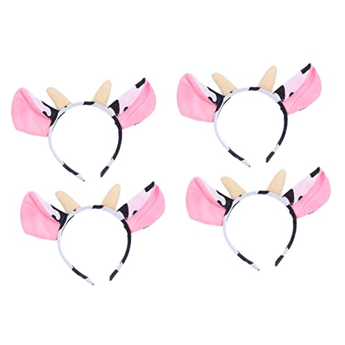 PartyKindom 4 Stück Cartoon Kuh Stirnband für Kinder Weiche Haarreifen Lustige Kostüm Accessoires für Partys Cosplay und Feiertage von PartyKindom