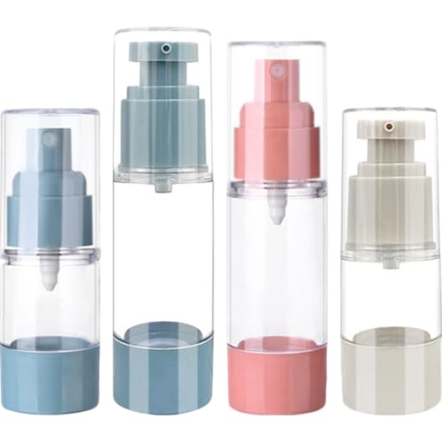 PartyKindom 4stücke Leere Luftlose Pumpflasche Vakuum-kosmetikbehälter Reise-pumpflasche Für Cremes Kleine Behälter Mit Deckel Wiederverwendbar Für Gesichtscreme Handcreme Shampoo von PartyKindom