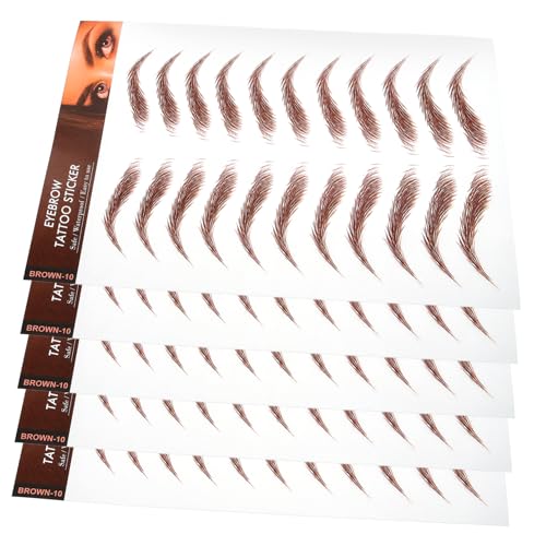 PartyKindom 5 Blätter Augenbrauen Aufkleber Wasserdichte Simulation Tattoos für Perfektes Augenbrauen Grooming und Styling Einfach Anzuwenden und Hautfreundlich von PartyKindom