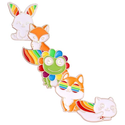 PartyKindom 5 Stück Niedliche Cartoon Tier Broschen aus Langlebiger Vielseitige Anstecknadeln für Jacken Hüte Kleidung Modische Bunte Emaille Pins für Damen und Mädchen von PartyKindom