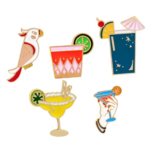 PartyKindom 5 Stück Teiliges Hawaii Broschen aus Langlebiger Legierung Modische Anstecknadeln für Damen Vielseitige Schmuckornamente zur Dekoration von Kleidung Taschen Schals und Hüten von PartyKindom