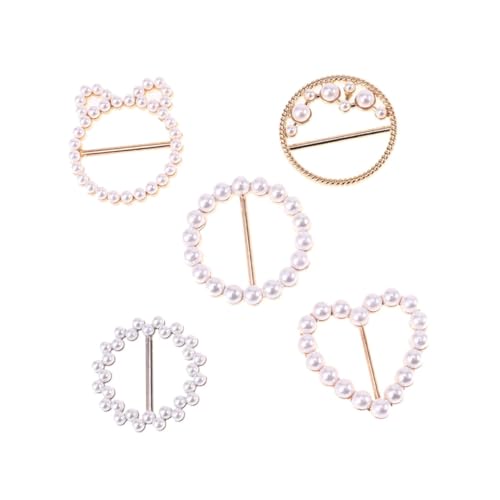 PartyKindom 5 Stück Teiliges Knotted Clothes Decor mit Künstlichen Perlen Stilvolle Eck clips aus Zinklegierung Modische Shirt Clips für Damenbekleidung Vielseitig für Hochzeiten und Partys von PartyKindom