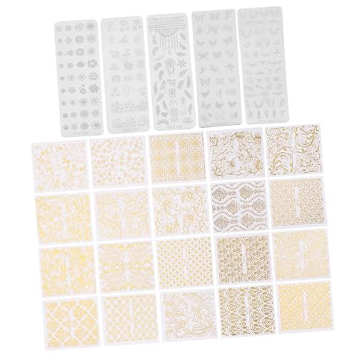 PartyKindom 5 Stück Teiliges Nail Art Stamping mit Floralen Motiven Nagel Schablonen Stempel Maniküre Zubehör für Fingernägel DIY Nageldesign Geeignet für Nagelstudios und Zuhause von PartyKindom