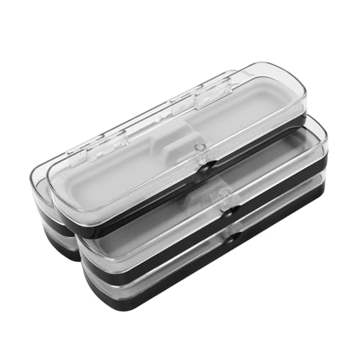 PartyKindom 5 Stück Teiliges Rechteckige Stiftebox Transparent Bruchsicherer Kunststoff Fächer Staubschutz Leichter Organizer für Stifte und Bleistifte für Schreibtisch und Arbeitsbereich von PartyKindom