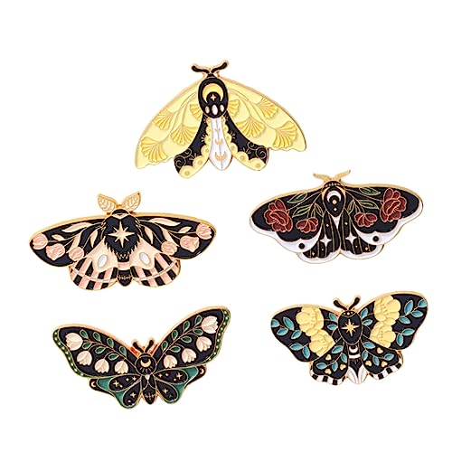PartyKindom 5 Stück Teiliges Schmetterling Emaille Broschen Set Retro Insekt Anstecker für Kleidung Rucksäcke Taschen Schmuck Damen Badge Schmuck von PartyKindom