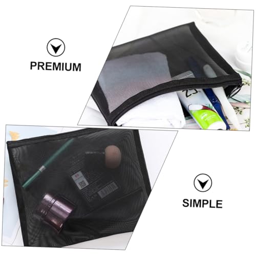 PartyKindom 5 Stück Teiliges Tragbare Kosmetiktaschen aus Schwarzem Netzstoff Mittelgroß Praktischer Toilettenartikel Organizer für Reisen und Alltag Kompakt Leicht und Vielseitig Einsetzbar von PartyKindom