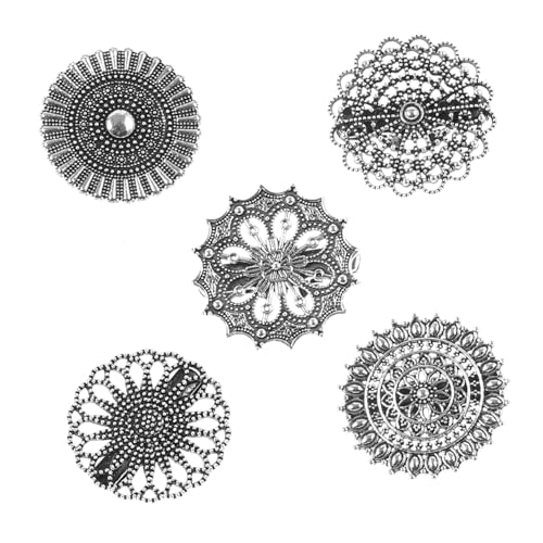 PartyKindom 5 Stück Teiliges Vintage Broschen Clips aus Legierung Dekorative Strickjacken Clips für Damen zum Fixieren von Pullovern und Schals Modisches Accessoire für Frauen von PartyKindom
