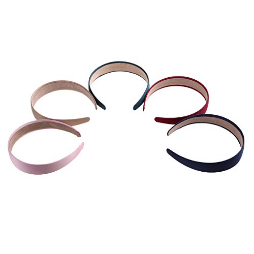 PartyKindom 5stücke Haarband Breit Für Damenhaar Stirnband Aus Textil Breit Khaki Weinrot Marineblau Und Schwärzlich-grün Kopfbedeckung Für Party Und Alltag von PartyKindom