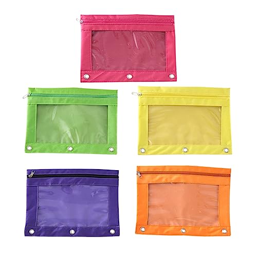 PartyKindom 5 Stücke Bleistift Fall 3 Ring Bleistift Beutel Zipper Tasche Schreibwaren Tasche Datei Tasche PartyKindom 5 Stücke Bleistift Fall 3 Ring Bleistift Beutel Zipper Tasche Schreibwaren Tasche Datei Tasche von PartyKindom