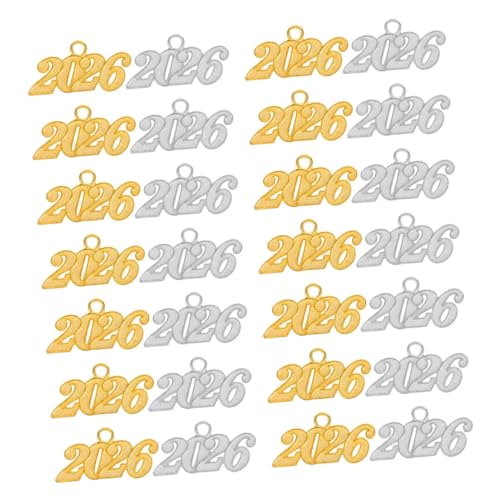 PartyKindom 50stücke Abschlusskappenanhänger Mit Quasten Zahlen-charms Für Schmuckherstellung Halskettenanhänger Partyzubehör Schlüsselanhänger Armbänder Ohrringe von PartyKindom