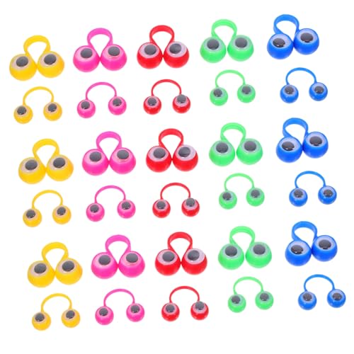 PartyKindom 50 Stück Teiliges Augenring Fingerpuppen Bunte Große und Kleine Augapfel Ringe Leichtes Kindersicheres Material für Party Mitgebsel Reise und Spielerische Hand auge koordination von PartyKindom
