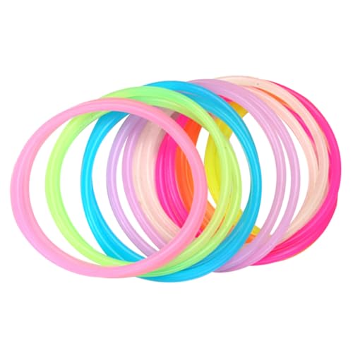 PartyKindom 50 Stück Teiliges Neonfarbenes Silikonarmband mit Nachtleuchtender Funktion Elastisch und Flexibel Vielseitig als Armband und Haargummi für Frauen für Partys Festivals und Retro von PartyKindom