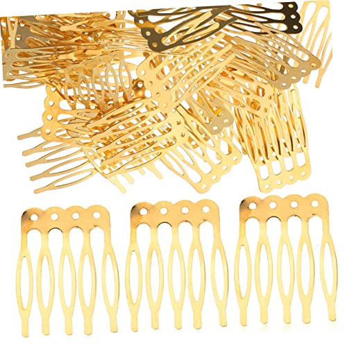 PartyKindom 50stücke Diy Haarkämme Einfache Steckkämm Für Haarschmuck Goldfarbene Kämme Zum Selbermachen Als Kopfschmuck Für Frauen Und Mädchen von PartyKindom