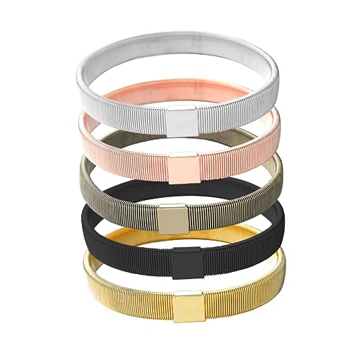 PartyKindom 5Stücke Männer Armband Dehnbarem Metall Armreif für Jacken Gemischten Farben für Freizeit Robuste Vielseitig von PartyKindom