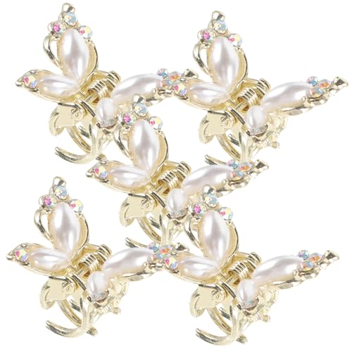 PartyKindom 5stücke Haarklammern Für Frauen Niedliche Schmetterling Haarklammer Clips Kleine Haarschmuck Für Hochzeiten Geburtstagsfeiern Glitzernde Perlenzier Goldene Haarschmuckstücke von PartyKindom