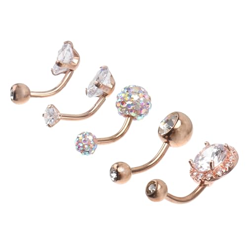 PartyKindom 5stücke Bauchnabelringe Aus Zirkonia Und Edelstahl Nabelpiercingschmuck Für Frauen Nabelringe Mit Hochwertigem Dekor Langlebig Und Schlicht von PartyKindom